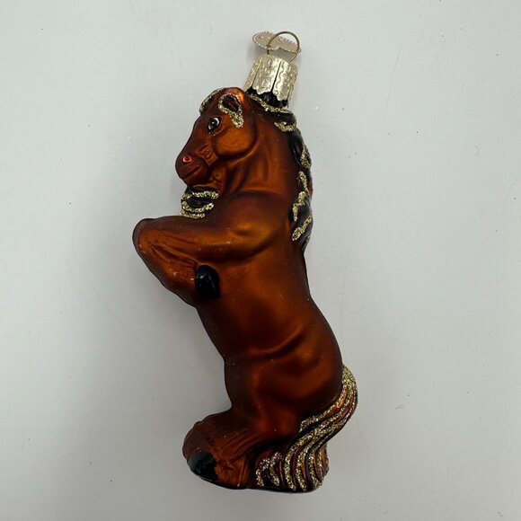 2 Old World Christmas 4" Horse Mercury Glass Christmas Ornaments - Picture 7 of 14